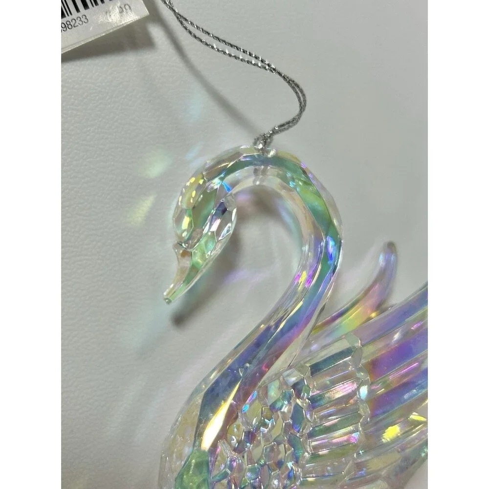 Acrylic Rainbow Iridescent Swan Birds Christmas Tree Decoration Gisela Graham